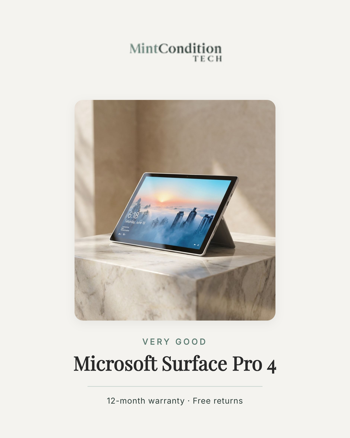 Microsoft Surface Pro 4 12.3" | Intel Core i5-6300U · 8GB RAM · 256GB SSD | Very Good
