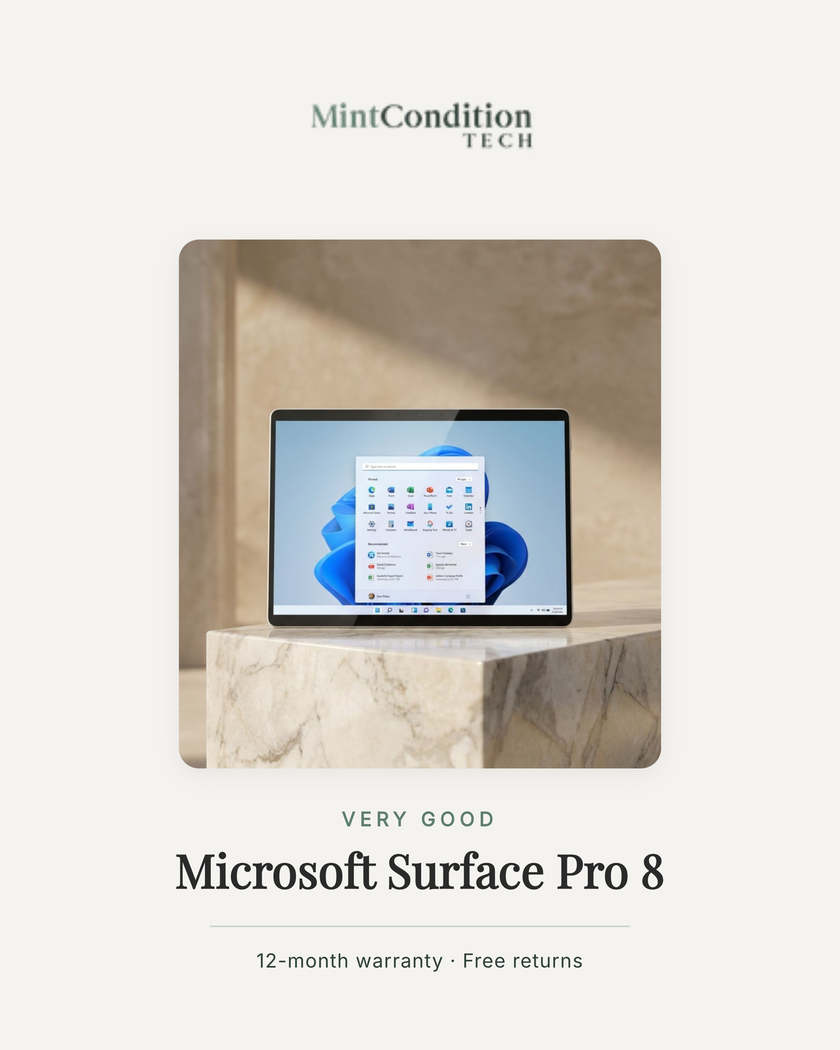 Microsoft Surface Pro 8 13" | Intel Core i5-1145G7 · 8GB RAM · 256GB SSD | Very Good