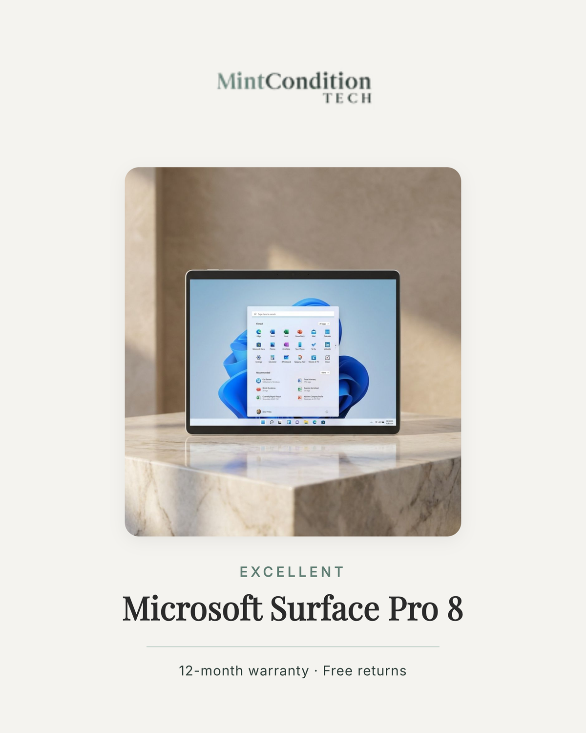 Microsoft Surface Pro 8 13" | Intel Core i5-1145G7 · 8GB RAM · 256GB SSD | Excellent