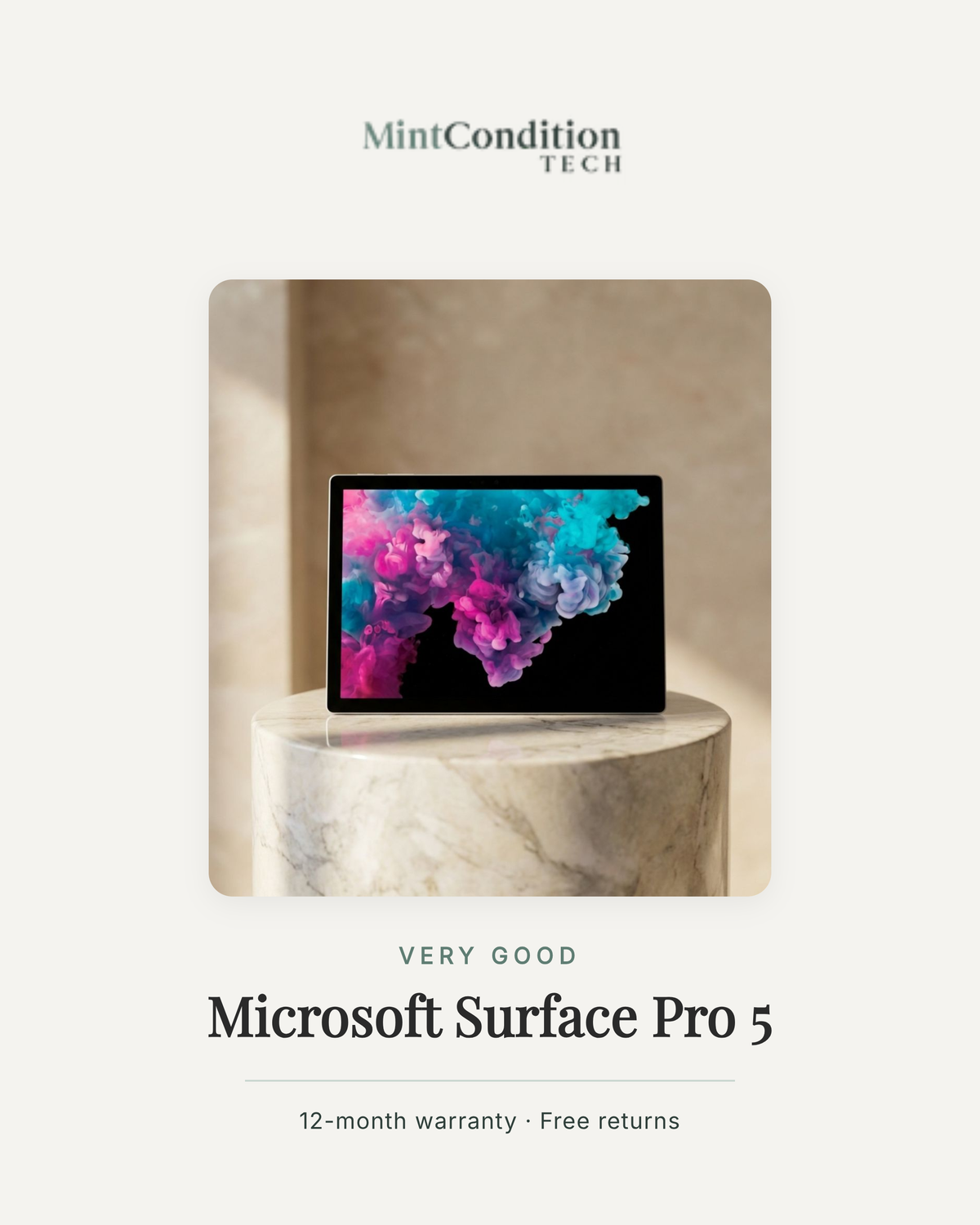 Microsoft Surface Pro 5 (1796) 12.3" | Intel Core i5-7300U · 4GB/8GB RAM · 128GB/256GB SSD | Very Good