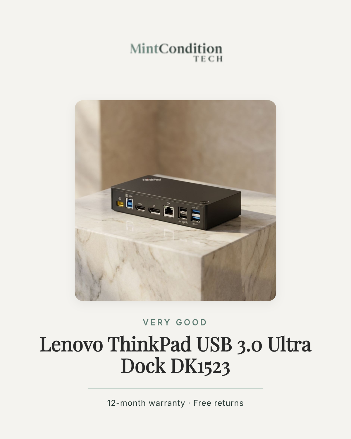 Lenovo ThinkPad USB 3.0 Ultra Dock DK1523 | Very Good