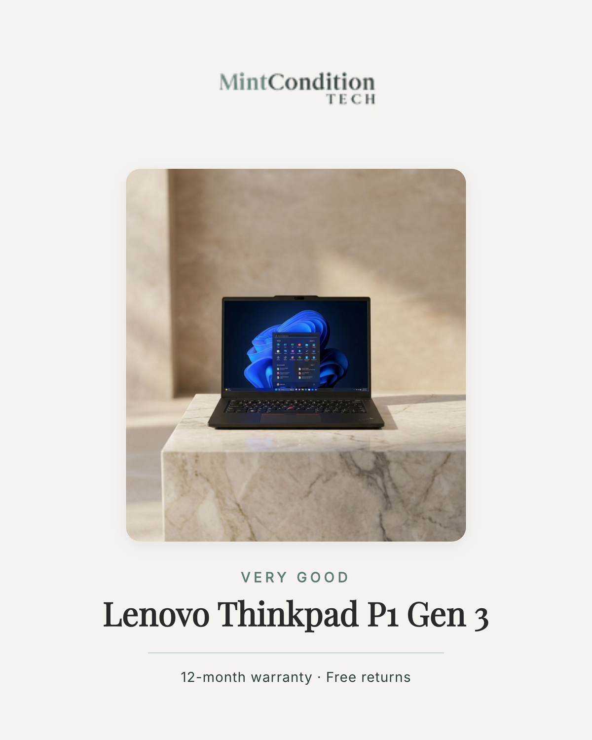 Lenovo ThinkPad P1 Gen 3 15.6" | Intel Core i7-10850H · 64GB RAM · 1TB SSD | Very Good