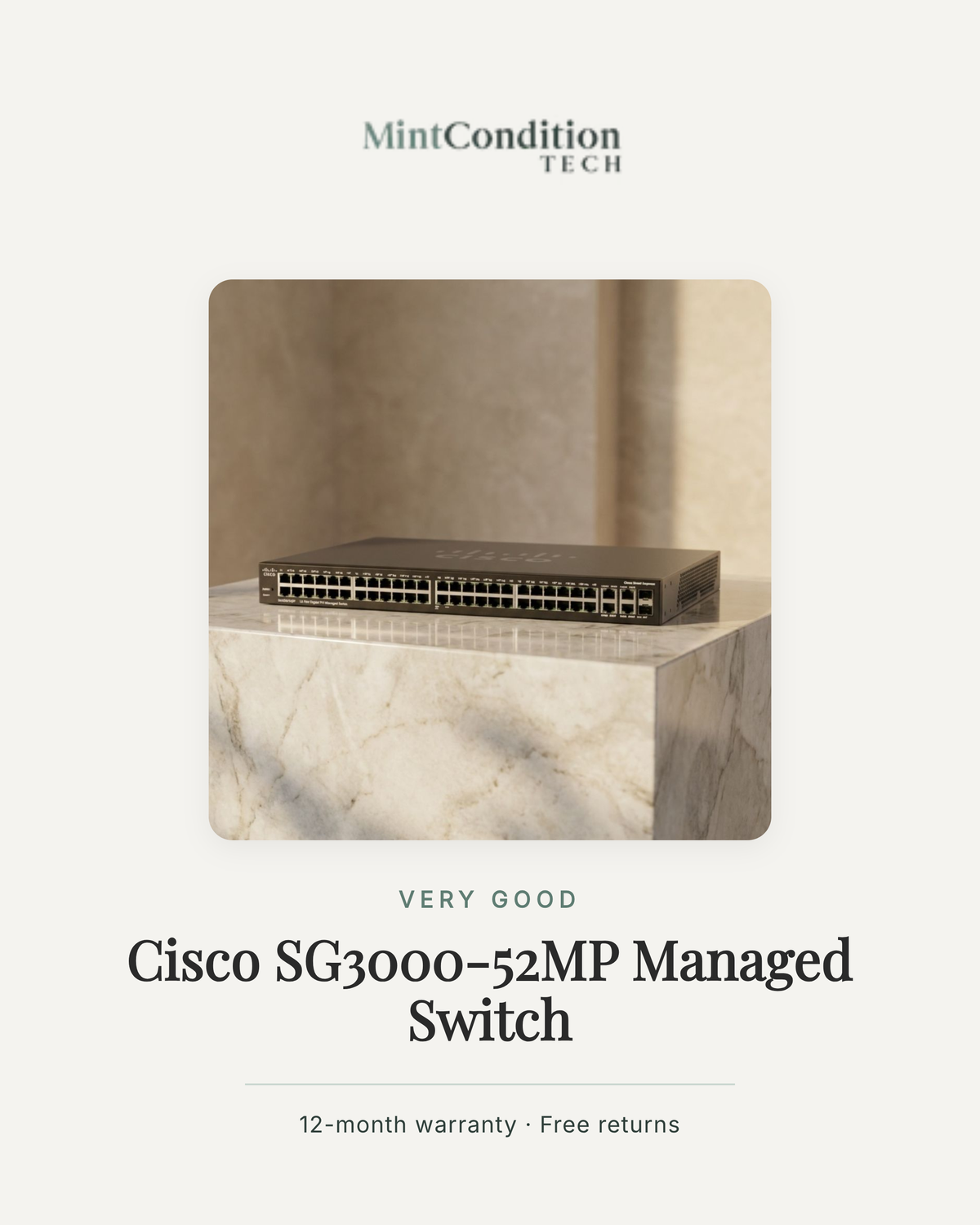 Cisco SG3000-52MP Managed Switch | Very Good