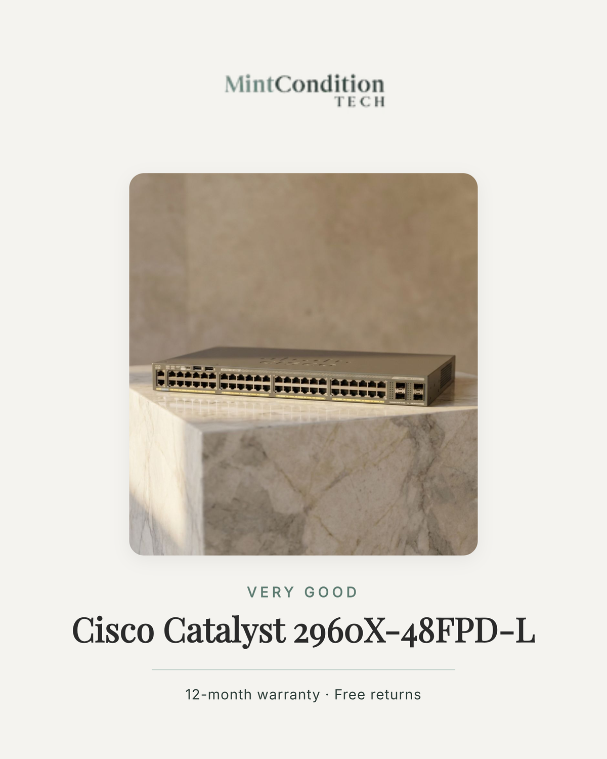 Cisco Catalyst 2960X-48FPD-L | Very Good